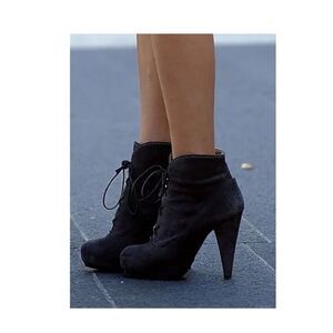 PROENZA SCHOULER Suede Platform Lace-Up square toe gray Booties size 10 ITALY